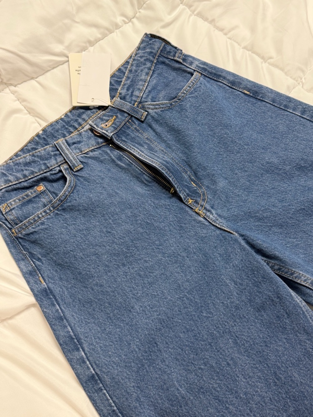 H&M High Rise Wide Leg Jeans - Blue Denim
